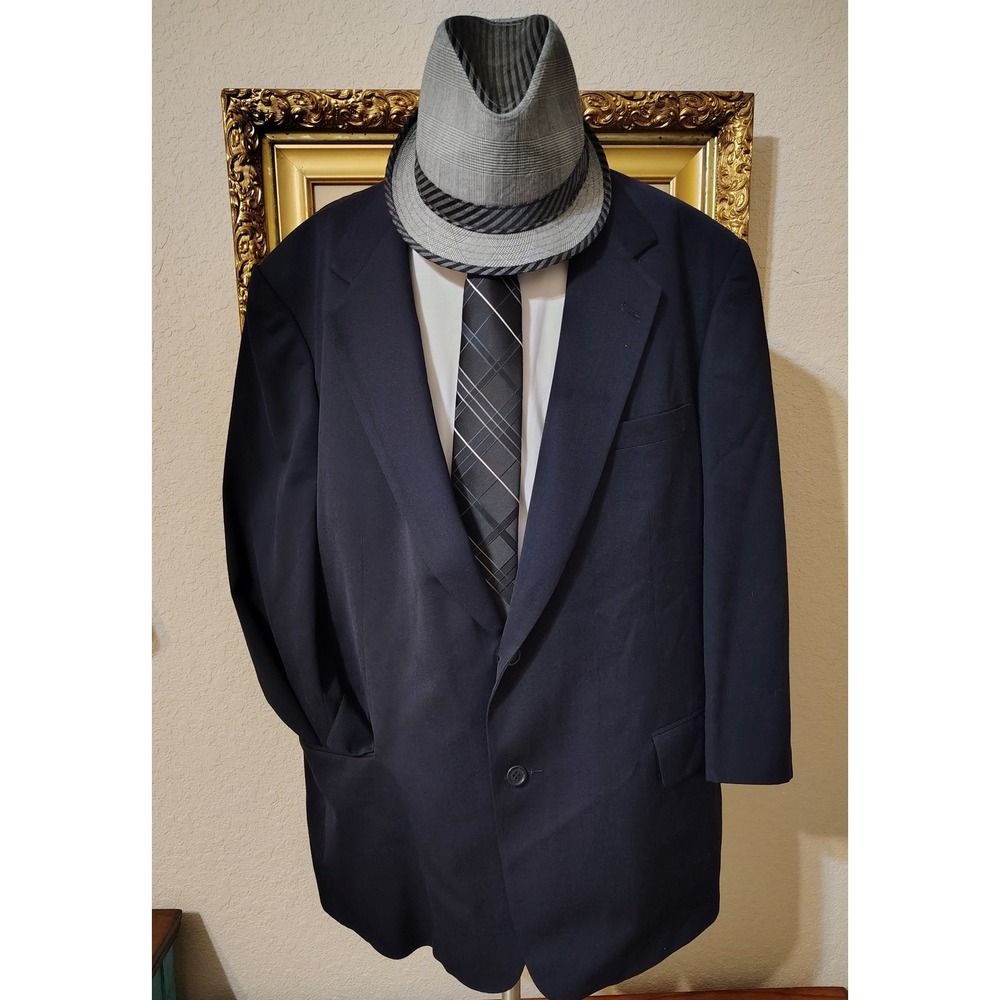 Nino Cerruti Rue Royale Mens Navy Blue 2 Button Blazer Sport Coat Made in USA